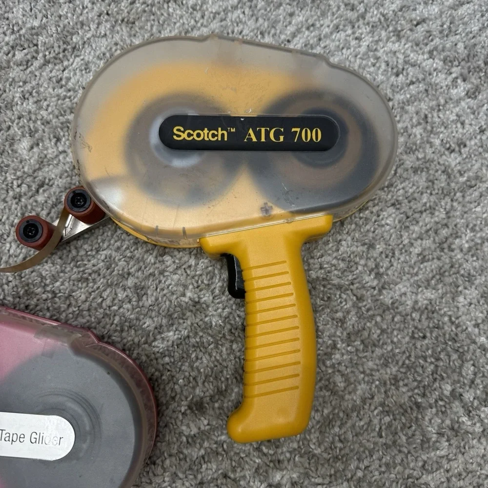 Scotch Advanced Tape Glider and ATG 700 lot x2 pink yellow double side tape tool